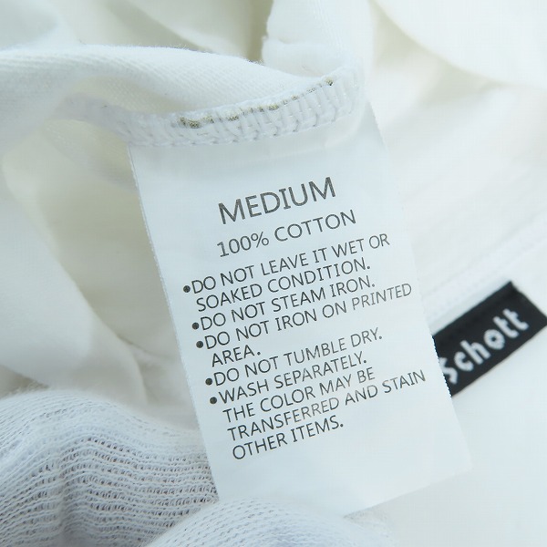 実際に弊社で買取させて頂いたStussy×Schott/ステューシー×ショット 100周年記念 コラボＴシャツ/カットソー/ホワイト/Mの画像 4枚目