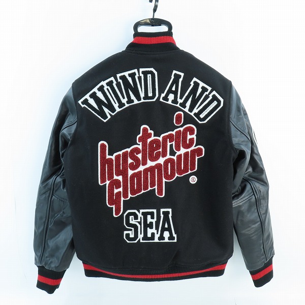 実際に弊社で買取させて頂いた【未使用】WIND AND SEA/ウィンダンシー×HYSTERIC GLAMOUR/ヒステリックグラマー 22AW スタジャン WDS-C-HYS-23-AP-Q1-01/Sの画像 1枚目