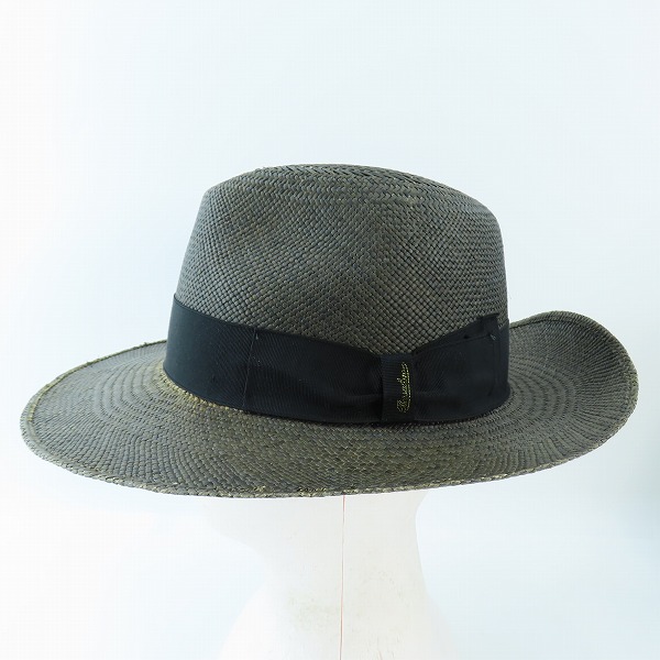 実際に弊社で買取させて頂いたBorsalino/ボルサリーノ 中折れ パナマハット ストローハット リボン/59の画像 2枚目
