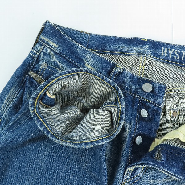 実際に弊社で買取させて頂いたHYSTERIC GLAMOUR×skoloct/ヒステリックグラマー×スコロクト SP加工 ストレート デニムパンツ 0263AP17/31の画像 2枚目