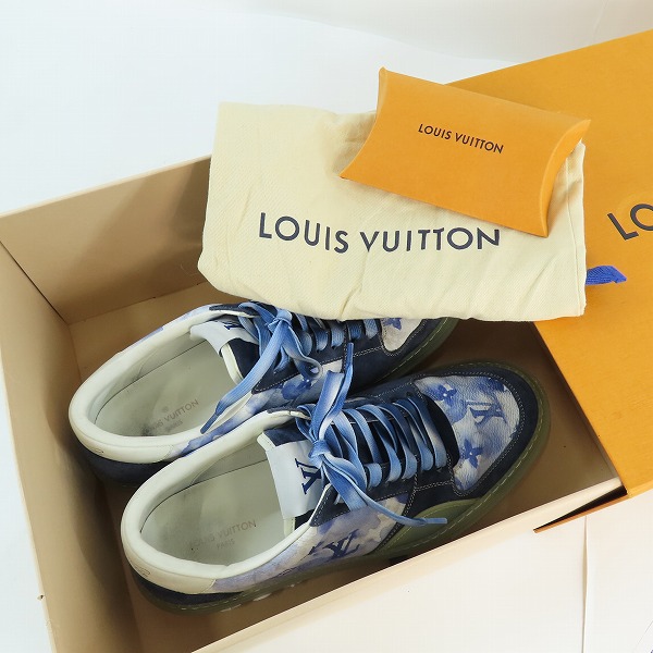 実際に弊社で買取させて頂いたLOUIS VUITTON/ルイヴィトン LVオリライン レザー モノグラム スニーカー  ホワイト×ネイビー FA0211/8の画像 8枚目