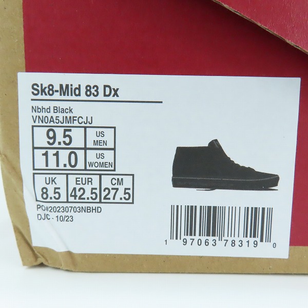 実際に弊社で買取させて頂いたNEIGHBORHOOD × Vans/ネイバーフッド×バンズ Sk8-Mid 83 DX スニーカー VNOA5JMFCJJ/27.5の画像 8枚目