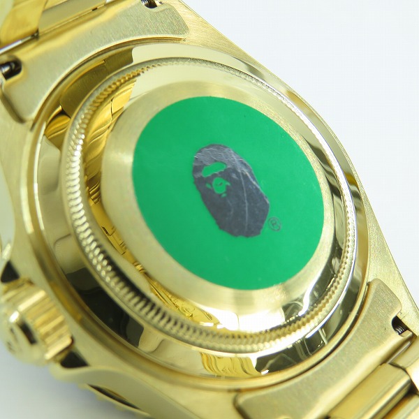 実際に弊社で買取させて頂いたA BATHING APE/アベイシングエイプ BAPE TYPE 1 BAPEX サルマリーナ 自動巻の画像 4枚目