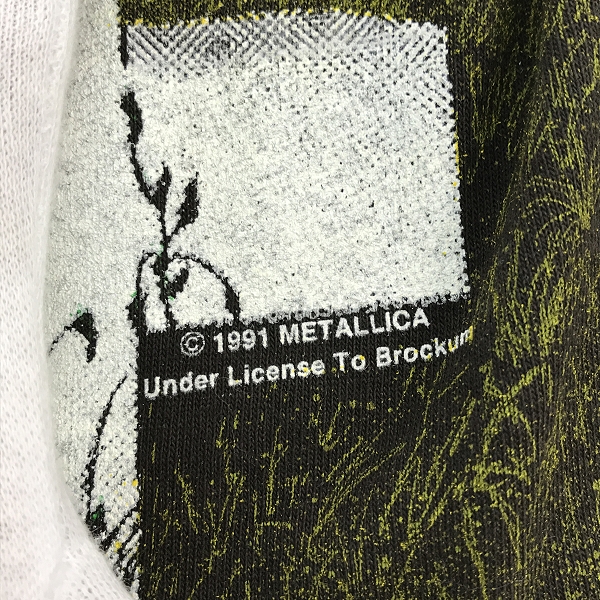 実際に弊社で買取させて頂いたBROCKUM/ブロックム社 90s USA製 METALLICA/メタリカ バンド ビンテージ プリント 半袖Tシャツ/XLの画像 5枚目