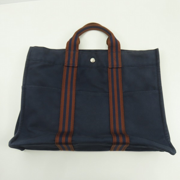 実際に弊社で買取させて頂いたHERMES/エルメス エールライン キャンバス トートバッグ/ハンドバッグ ネイビー