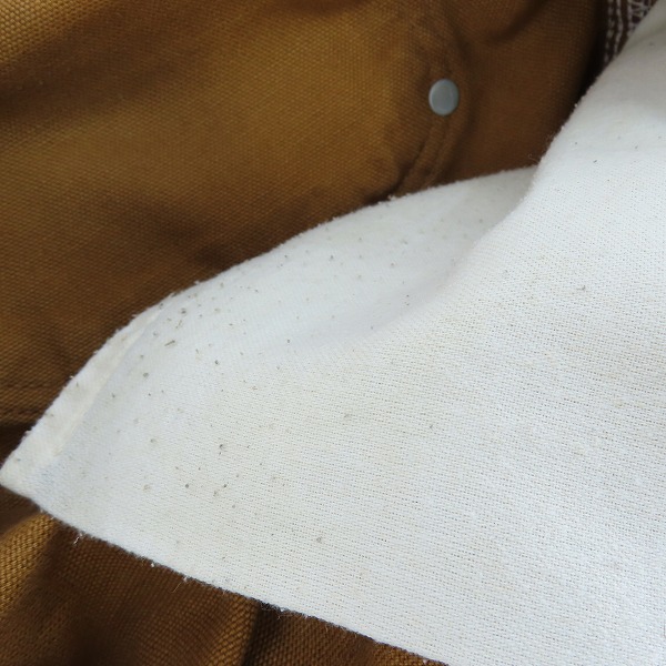 実際に弊社で買取させて頂いたCarhartt/カーハート WASHED-DUCK DOUBLE-FRONT WORK DUNGAREE ダック ダブルニー ペインター パンツ B136-BRN/36×30の画像 6枚目