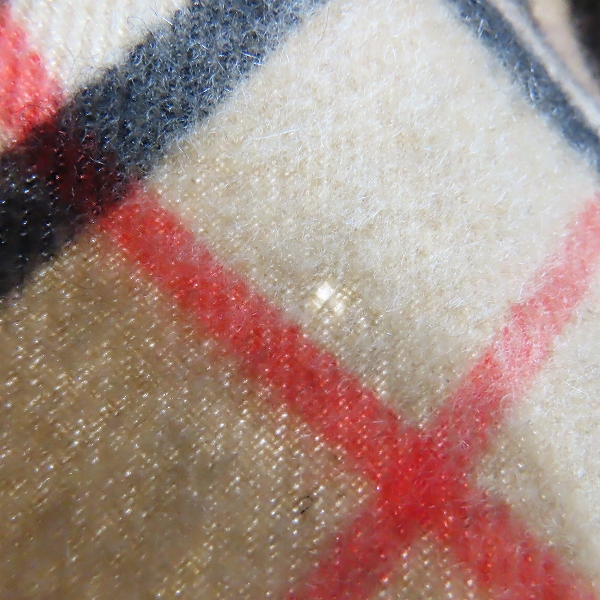 実際に弊社で買取させて頂いたBurberrys/バーバリー 90s カシミヤ ノバチェック フリンジマフラーの画像 2枚目