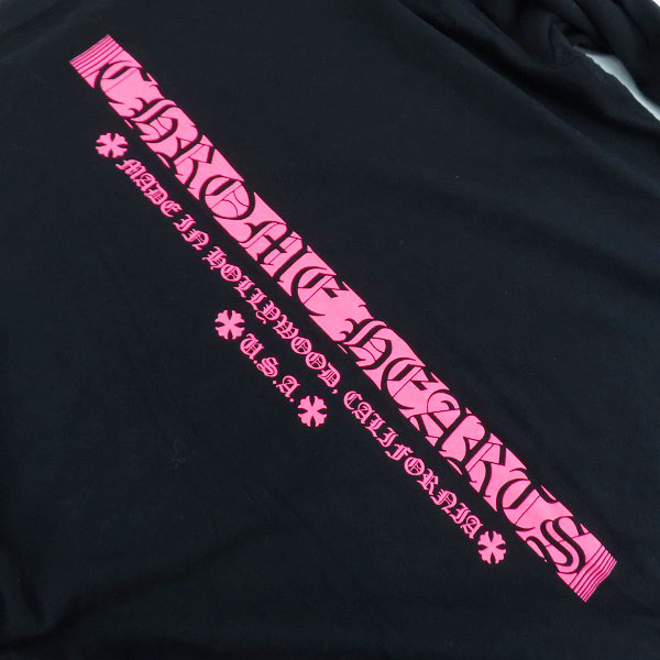 実際に弊社で買取させて頂いた【JPタグ】CHROME HEARTS NEON PINK STRIPE LOGO L/S T-SHIRT ロングＴシャツ 2212-304-0244/Mの画像 6枚目
