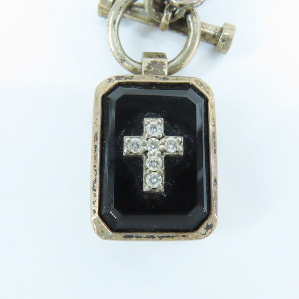 実際に弊社で買取させて頂いたJustin Davis/ジャスティンデイビス ONYX SQUARE STONE NECKLACE エミネム ネックレス SNJ115の画像 1枚目