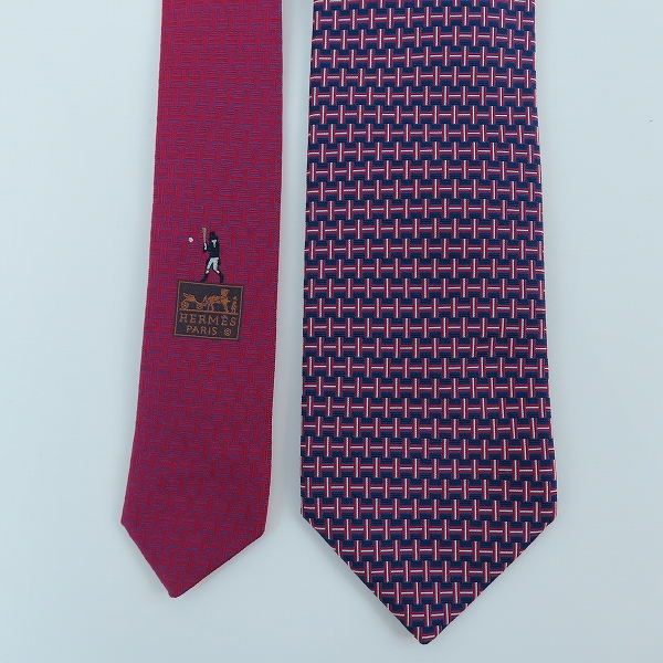 実際に弊社で買取させて頂いたHERMES/エルメス 総柄 シルク ネクタイ の画像 3枚目