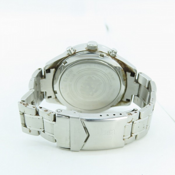 実際に弊社で買取させて頂いたELGIN/エルジン ソーラー クロノグラフ アナログ腕時計 FK-1412S-BPの画像 2枚目