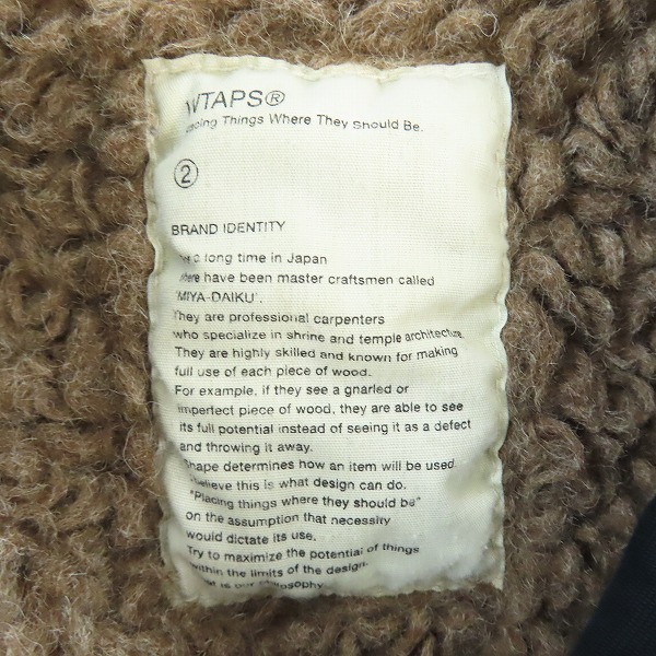 実際に弊社で買取させて頂いたWTAPS/ダブルタップス 14AW N-1 JACKET エヌワン デッキ ジャケット ネイビー 142GWDT-JKM02/2の画像 3枚目