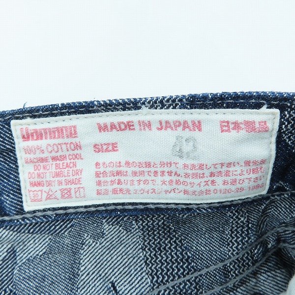 実際に弊社で買取させて頂いたEVISU/エヴィス Lot.7550 総柄 ショート デニムパンツ 42の画像 3枚目