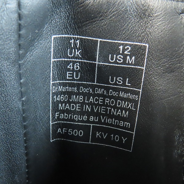 実際に弊社で買取させて頂いたDR.MARTENS x RICK OWENS/ドクターマーチン×リックオウエンス 1460 JMB Lace RO DMXL 31755001/UK11の画像 5枚目