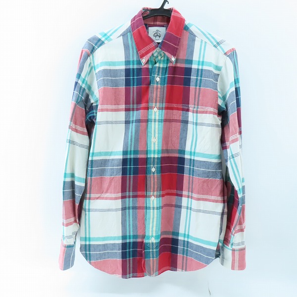 実際に弊社で買取させて頂いたBLACK FLEECE by Brooks Brothers/ブラックフリース ブルックスブラザーズ チェック柄 長袖シャツ/レッド/グリーン/BB0