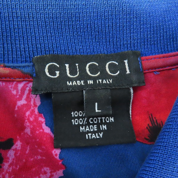 実際に弊社で買取させて頂いたGUCCI/グッチ 花柄ポロシャツ イタリア製/Lの画像 2枚目