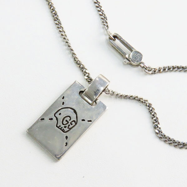 実際に弊社で買取させて頂いたGUCCI/グッチ ゴースト スカル ドクロ 髑髏 GG柄 ネックレス