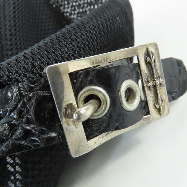 実際に弊社で買取させて頂いたISAMU KATAYAMA BACKLASH/バックラッシュ The Line シープレザー クロコダイル メッシュキャップ T-095 の画像 6枚目