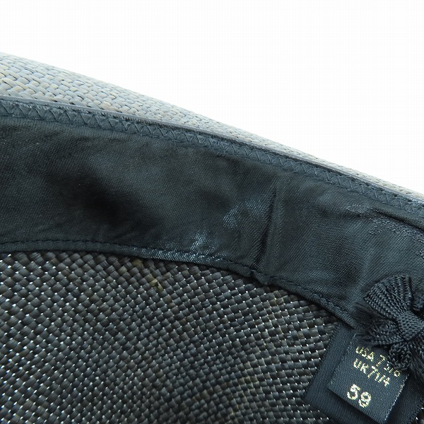 実際に弊社で買取させて頂いたBorsalino/ボルサリーノ 中折れ パナマハット ストローハット リボン/59の画像 7枚目