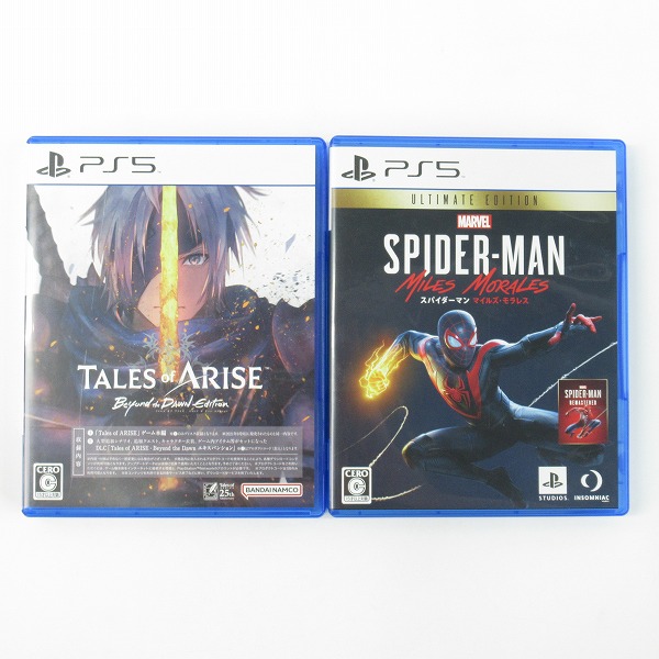 実際に弊社で買取させて頂いたPS5ソフト テイルズオブアライズ ビヨンドザドーン エディション/スパイダーマン マイルズ モラレス/2点セット