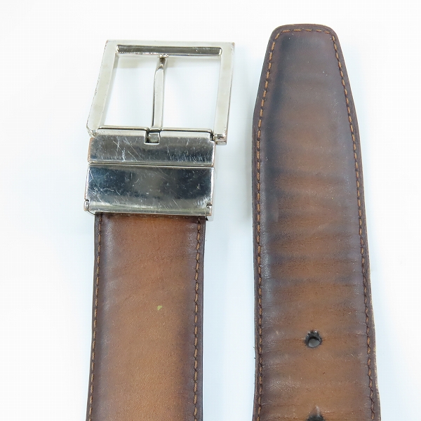 実際に弊社で買取させて頂いたBerluti/ベルルッティ カリグラフィ スクエア型バックル レザーベルトの画像 2枚目