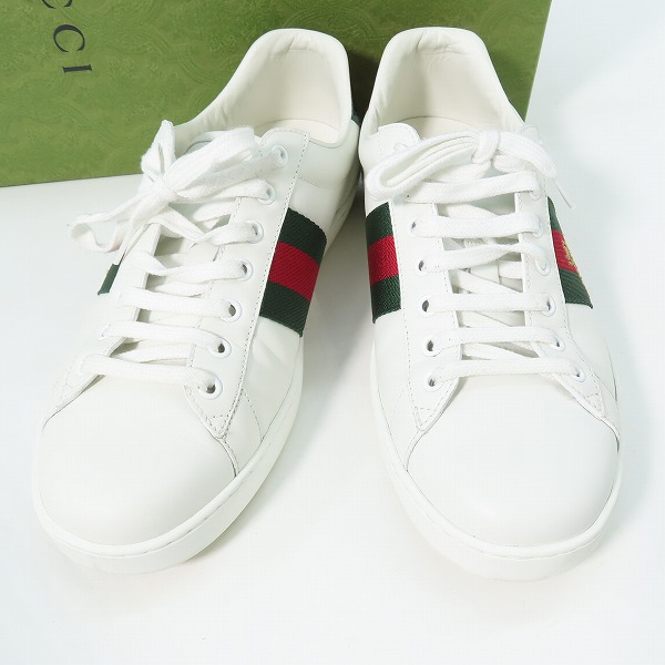実際に弊社で買取させて頂いたGUCCI/グッチ ACE BEE エース エンブロイダリー ロートップ スニーカー 429446 9.5