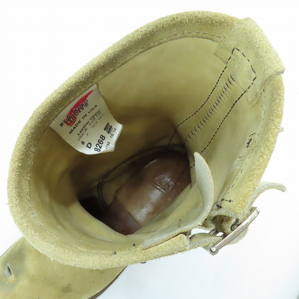 実際に弊社で買取させて頂いたRED WING/レッドウィング ENGINEER BOOTS/エンジニアブーツ スエード 8268 8Dの画像 4枚目