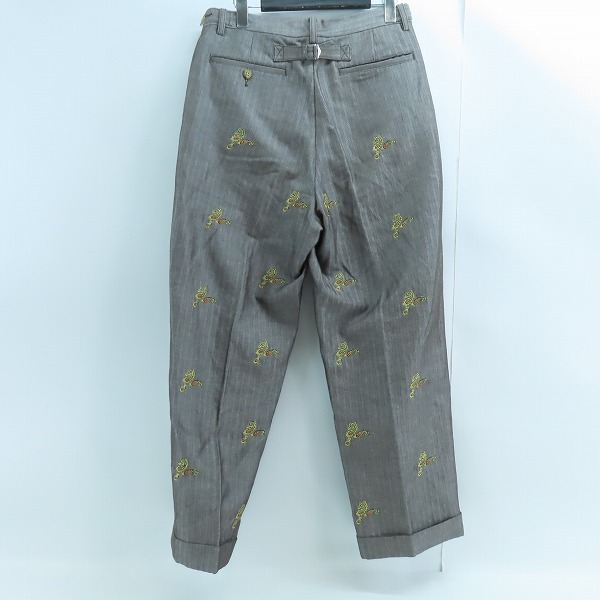 実際に弊社で買取させて頂いたBEAMS PLUS /ビームスプラス ヘリンボーン エンブロイダリー ワイド トラウザーズ 11-23-1601-803/Sの画像 1枚目