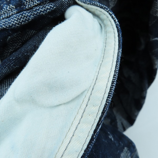 実際に弊社で買取させて頂いたEVISU/エヴィス Lot.7550 総柄 ショート デニムパンツ 42の画像 7枚目