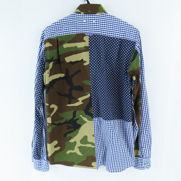 実際に弊社で買取させて頂いたSOPHNET./ソフネット パッチワーク ギンガムチェック 迷彩/カモフラ ボタンダウンシャツ/Mの画像 1枚目