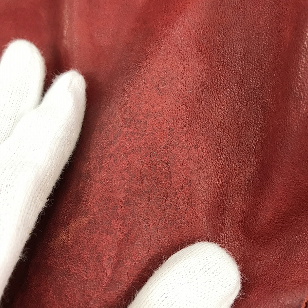 実際に弊社で買取させて頂いたBACKLASH/バックラッシュ ジャパンホース製品染めフードパーカー レッド 1367-05/M(2)の画像 5枚目