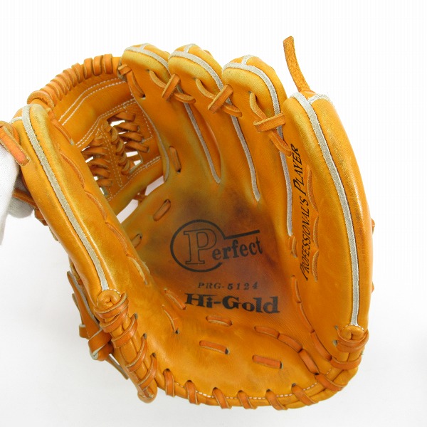 実際に弊社で買取させて頂いたHi-Gold/ハイゴールド Perfect PRG-5124 野球 軟式 内野手用 グローブの画像 3枚目