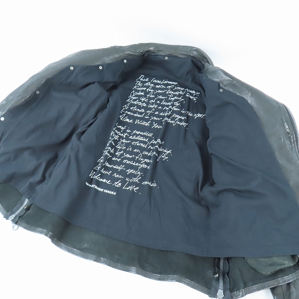 実際に弊社で買取させて頂いたISAMU KATAYAMA BACKLASH/イサムカタヤマバックラッシュ イタリアン ダブルショルダー製品染めダブルライダース 1254-02/Sの画像 9枚目