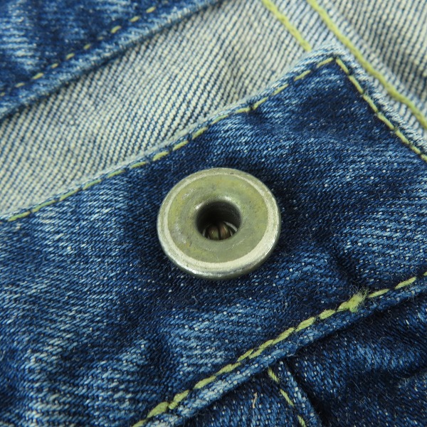 実際に弊社で買取させて頂いたISAMU KATAYAMA BACKLASH/バックラッシュ AULD TRIANGLE クラッシュスキニーデニム 1483-11C Lの画像 5枚目