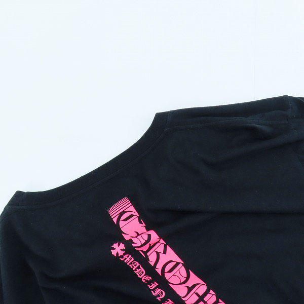 実際に弊社で買取させて頂いた【JPタグ】CHROME HEARTS NEON PINK STRIPE LOGO L/S T-SHIRT ロングＴシャツ 2212-304-0244/Lの画像 7枚目