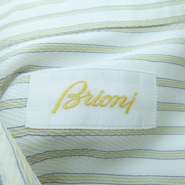 実際に弊社で買取させて頂いたBrioni/ブリオーニ コットン ストライプ 長袖シャツ/43の画像 2枚目