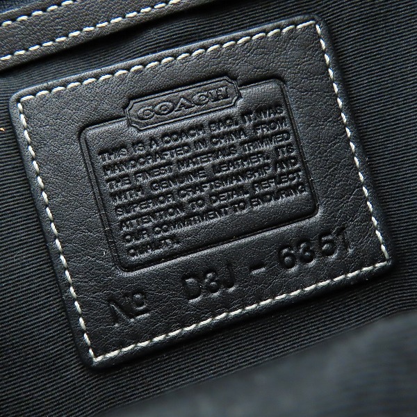 実際に弊社で買取させて頂いたCOACH/コーチ シグネチャー ショルダー/ハンドバッグ ブラック 6351の画像 4枚目
