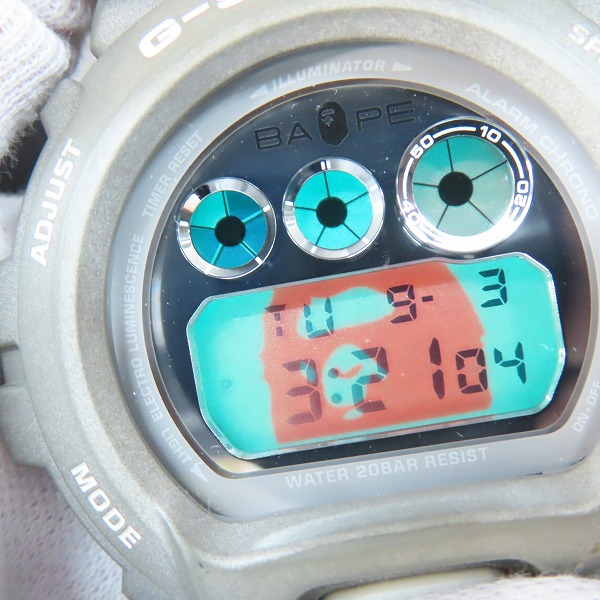 実際に弊社で買取させて頂いたG-SHOCK×A BATHING APE/Gショック×アベイシングエイプ 15AW 三つ目/DW-6900FSの画像 4枚目
