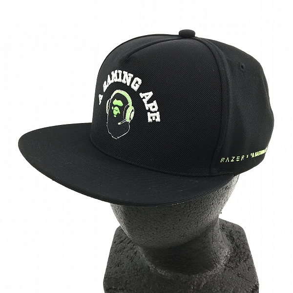 実際に弊社で買取させて頂いた【未使用】A BATHING APE/アベイジングエイプ BAPE × RAZER/ビエイプ × レーザー SNAP BACK CAP/F