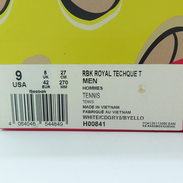 実際に弊社で買取させて頂いたReebok×Tom And Jerry/リーボック×トムとジェリー ROYAL TECHQUE T/ロイヤルテック H00841/27.0の画像 9枚目
