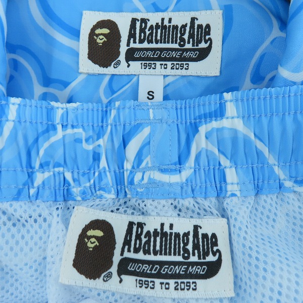 実際に弊社で買取させて頂いた【未使用含む】A BATHING APE/アベイジングエイプ ABC SEA SURFACE CAMO OPEN COLLAR SS SHIRT/ハーフパンツ/セットアップ/Sの画像 2枚目