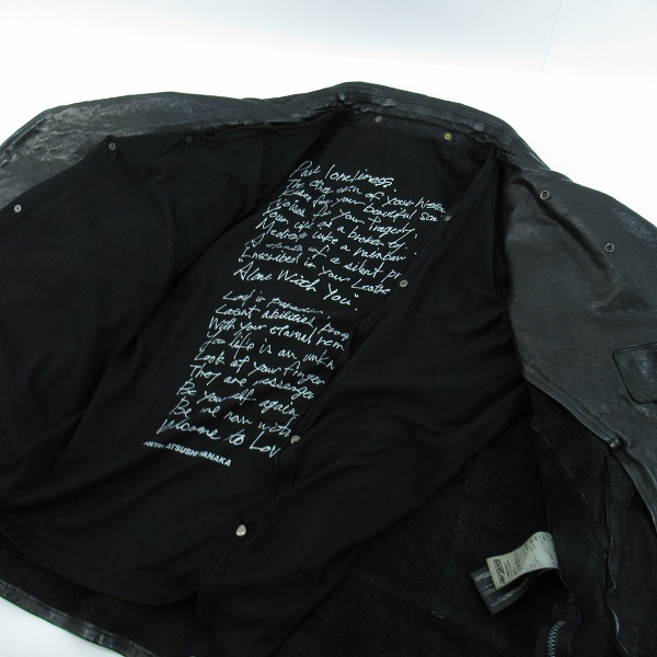 実際に弊社で買取させて頂いた ISAMU KATAYAMA BACKLASH/バックラッシュ イタリアン ダブルショルダー製品染めダブルライダース 1254-02/Lの画像 5枚目