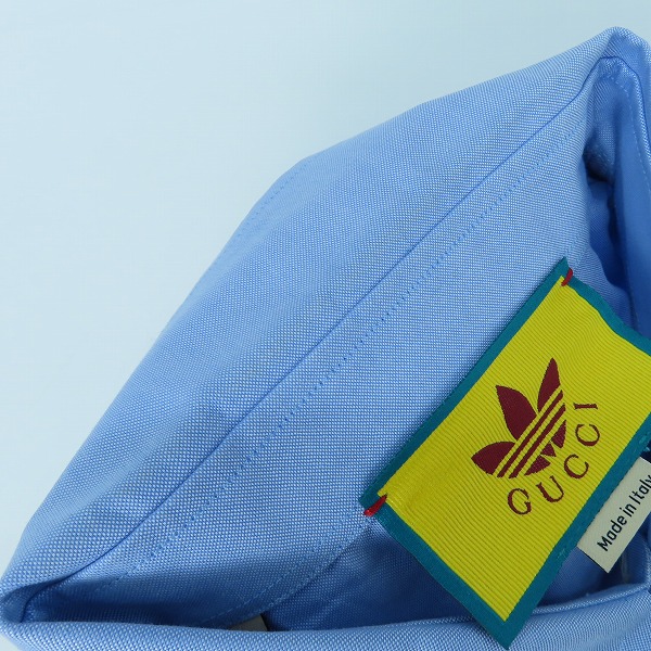 実際に弊社で買取させて頂いたGUCCI×adidas/グッチ×アディダス スリーブライン ロゴ刺繍 長袖シャツ 726087 ZALPP 41/16の画像 8枚目
