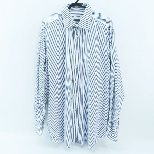 実際に弊社で買取させて頂いたBrioni/ブリオーニ コットン ブルーストライプ 長袖 ボタンシャツ/43