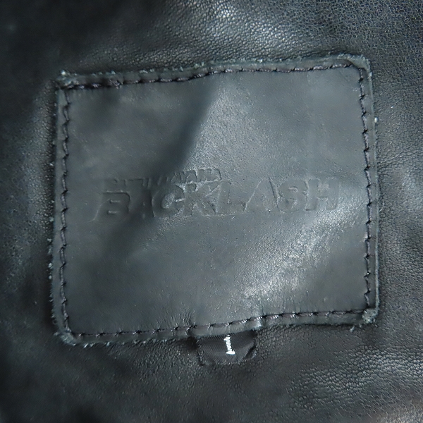 実際に弊社で買取させて頂いたISAMU KATAYAMA BACKLASH/イサムカタヤマバックラッシュ イタリアン ダブルショルダー製品染めダブルライダース 1254-02/Sの画像 2枚目