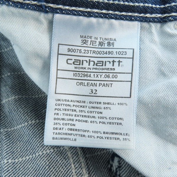 実際に弊社で買取させて頂いたCarhartt WIP/カーハート ORLEAN PANT ストライプデニムパンツ I032964 32 の画像 3枚目