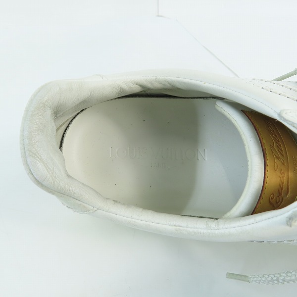 実際に弊社で買取させて頂いたLOUIS VUITTON/ルイヴィトン オフホワイト レザースニーカー BA0046/8 の画像 4枚目