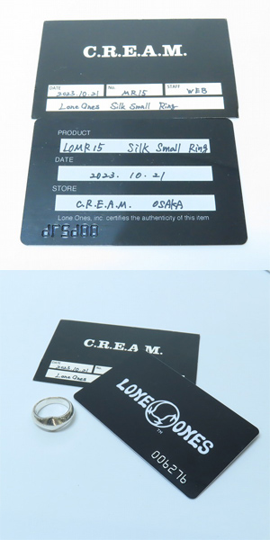 実際に弊社で買取させて頂いた【ギャラ付】LONE ONES/ロンワンズ SILK SMALL RING/シルク スモール リング シルバー 12.5号の画像 9枚目