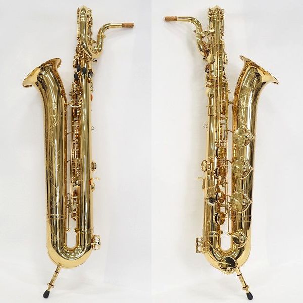 実際に弊社で買取させて頂いた★YAMAHA/ヤマハ YBS-62II/YBS62-2 バリトンサックス 彫刻有り ゴールド ハードケース付の画像 1枚目
