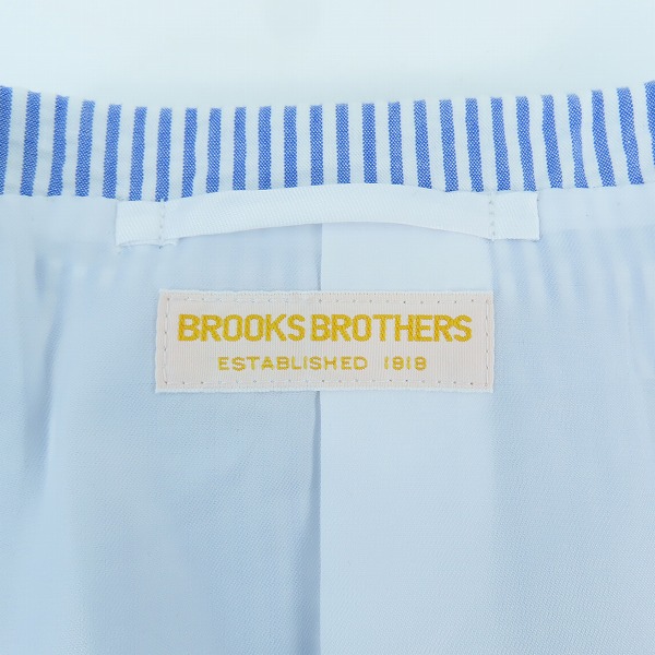 実際に弊社で買取させて頂いたBrooks brothers/ブルックスブラザーズ ストライプ柄 テーラードジャケット ブルー/Lの画像 2枚目